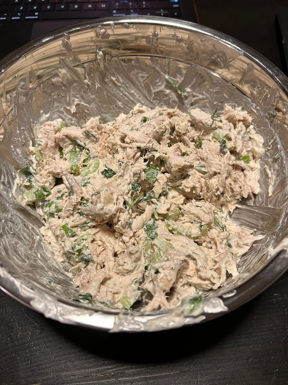 Classic chicken salad with fresh herbs